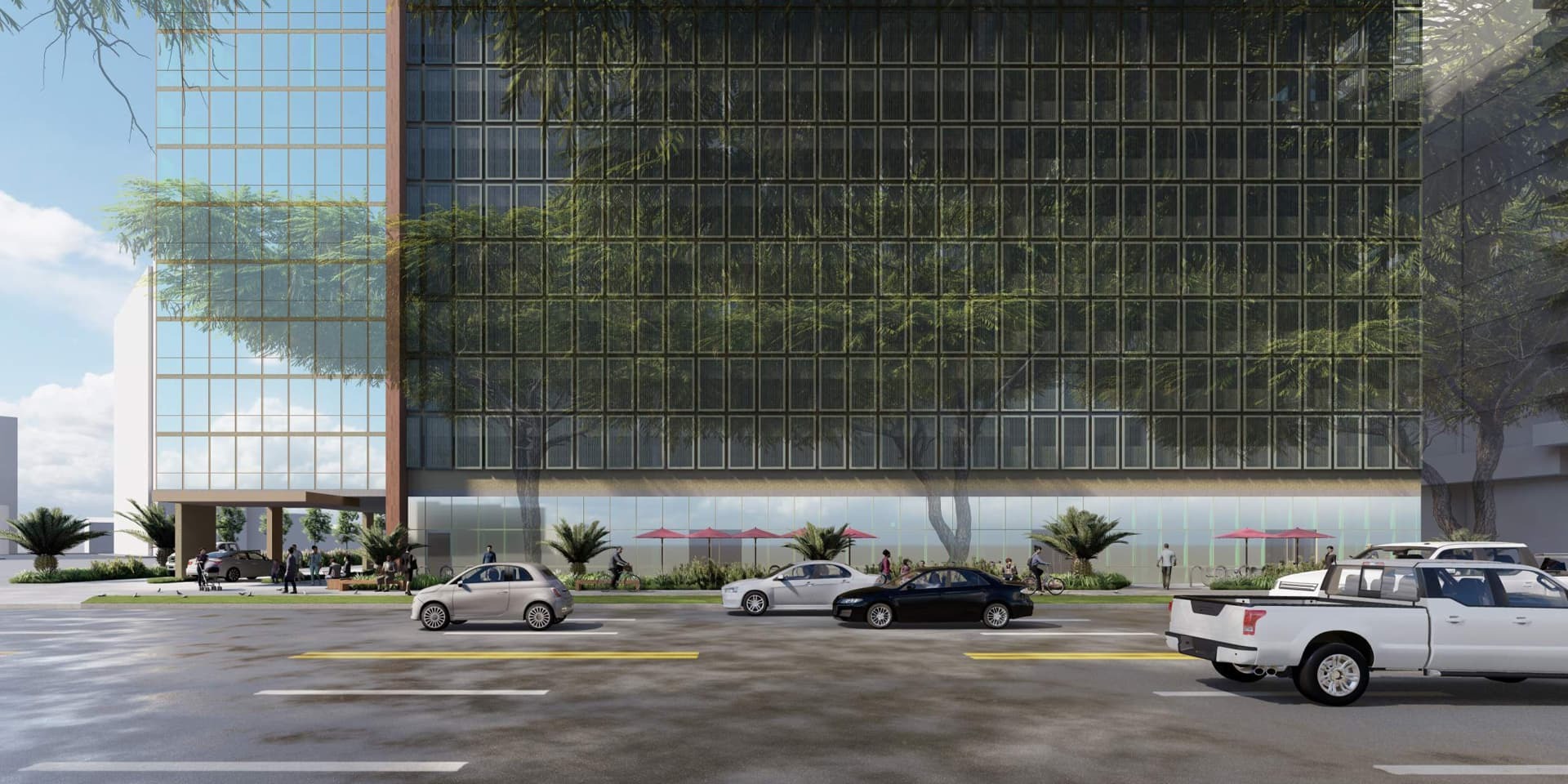 Street-level from Kapiolani Blvd.