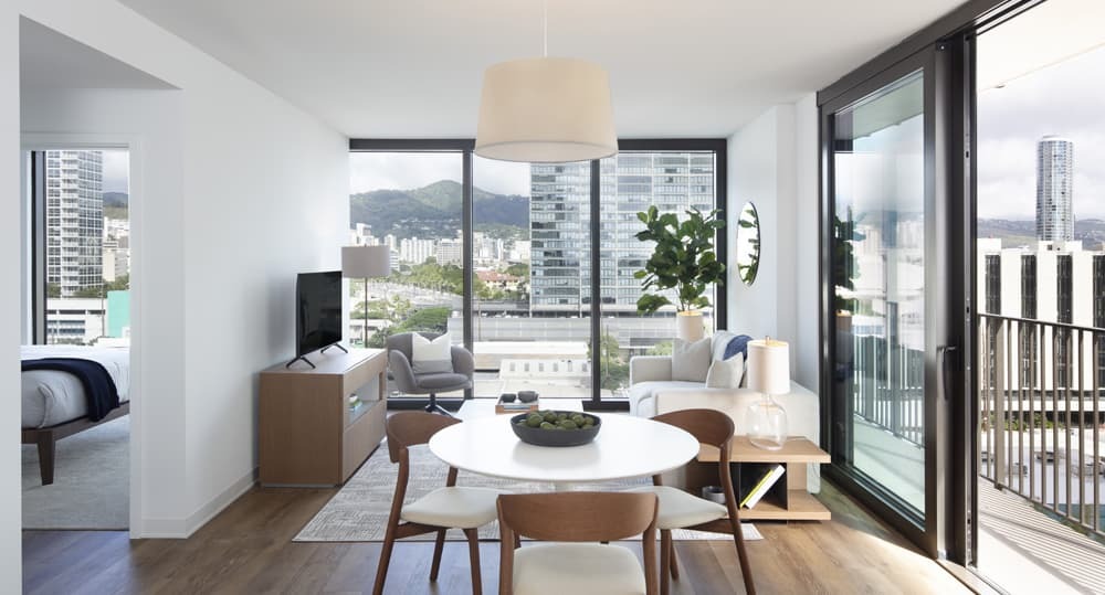 Living area in unit 2B-E