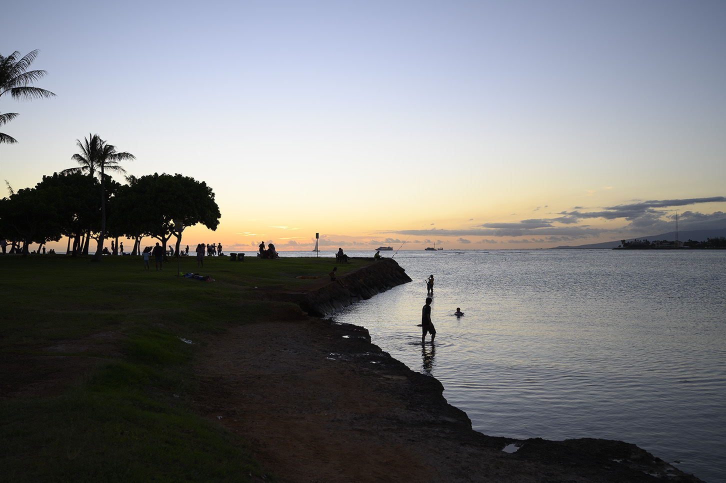 Sunset at Magic Island in Ala Moana.