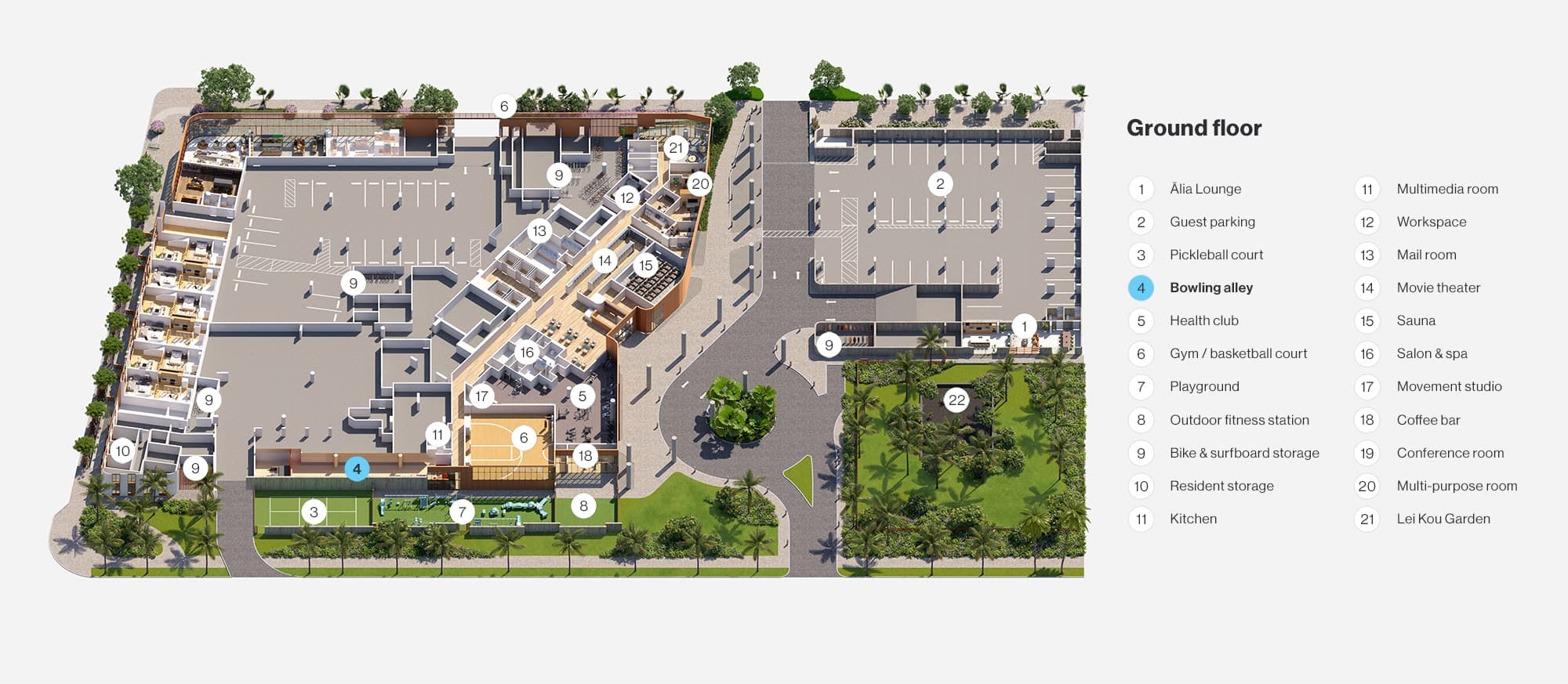 Doll house map of the ground floor