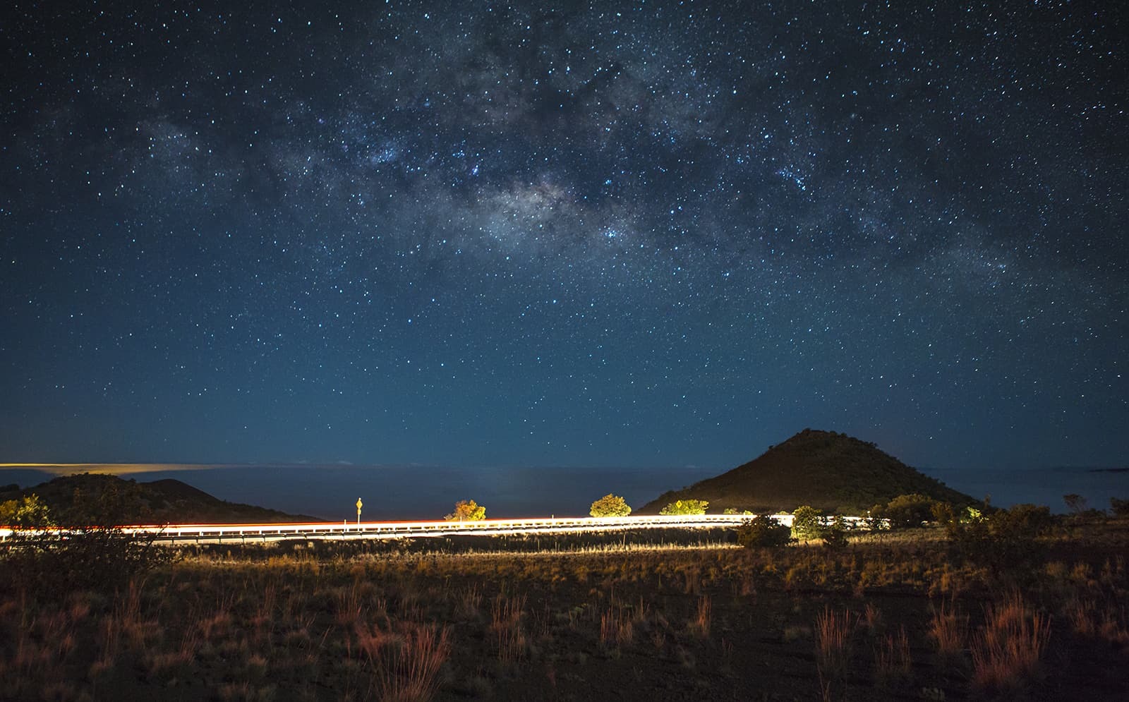 A shot of the road from the deck on Mauna Kea volcano.