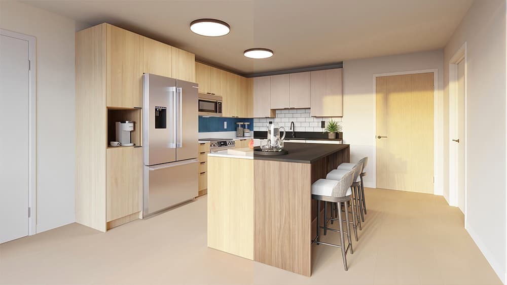 Kitchen concepts A compared to B.
