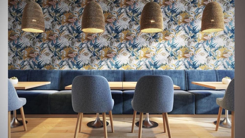 Dining table in the lounge area.