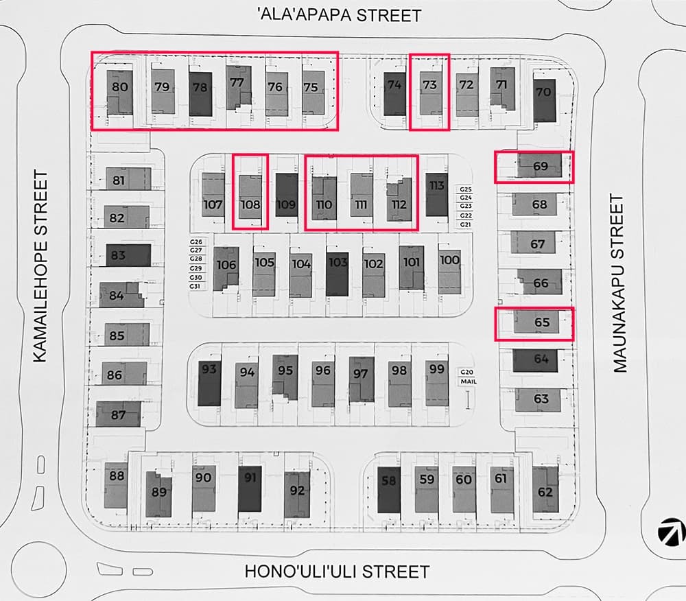 Mamaka Site map of new homes.
