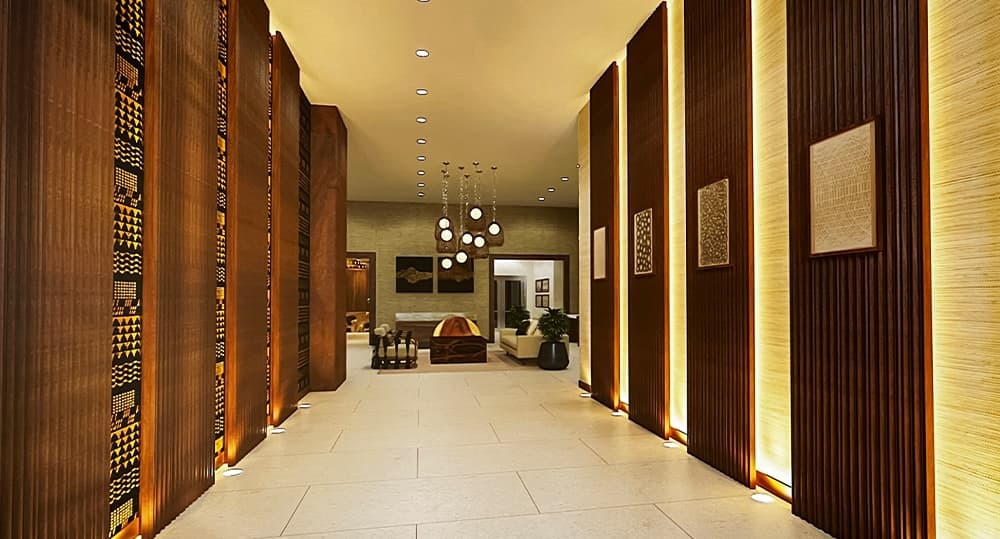 Rendering showing Mamalu's hallway to the lobby.