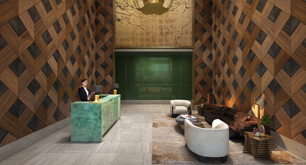 Mandarin Oriental, Honolulu's residential lobby.