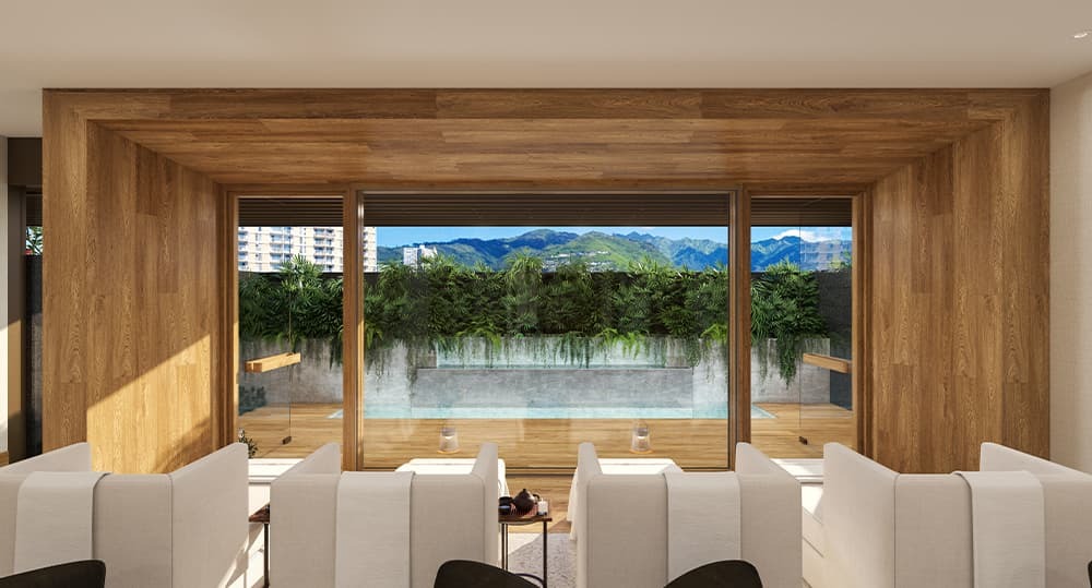 The relaxing tea spa lounge.