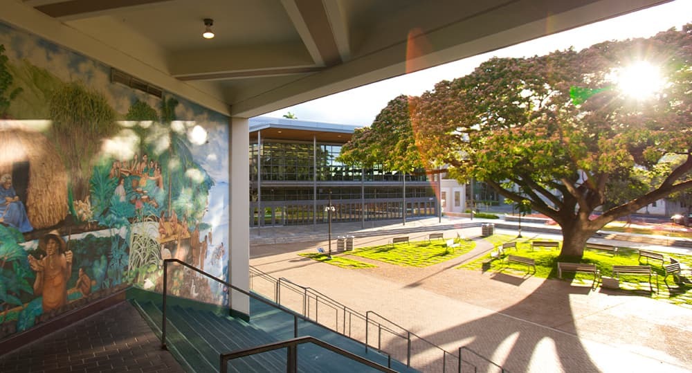 Campus center courtyard. Photo credit: University of Hawai’i at Manoa