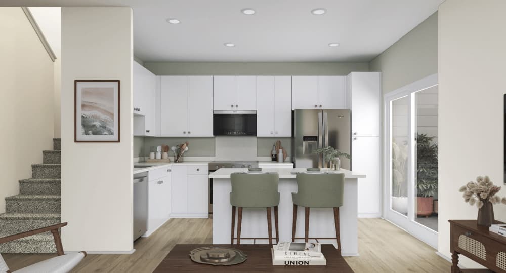 A kitchen at Molehu at Hoopili Pohaku Estates