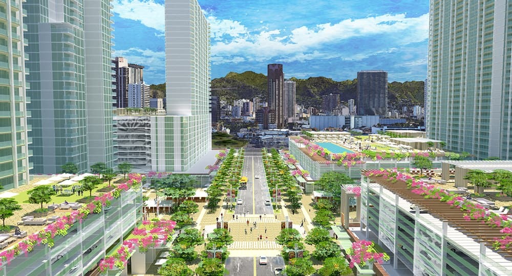 Rendering of Auahi Street.