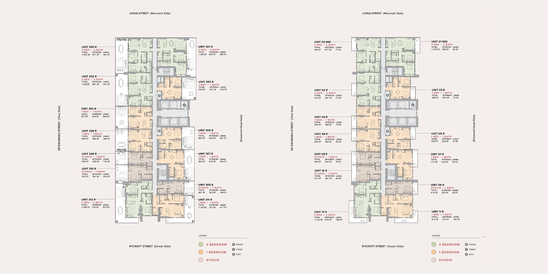 Rycroft Tower floor plans