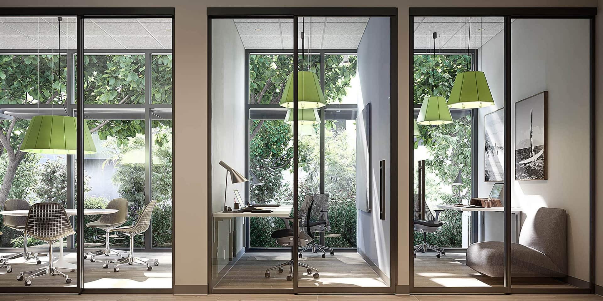 Private work spaces are available to work outside of your unit.