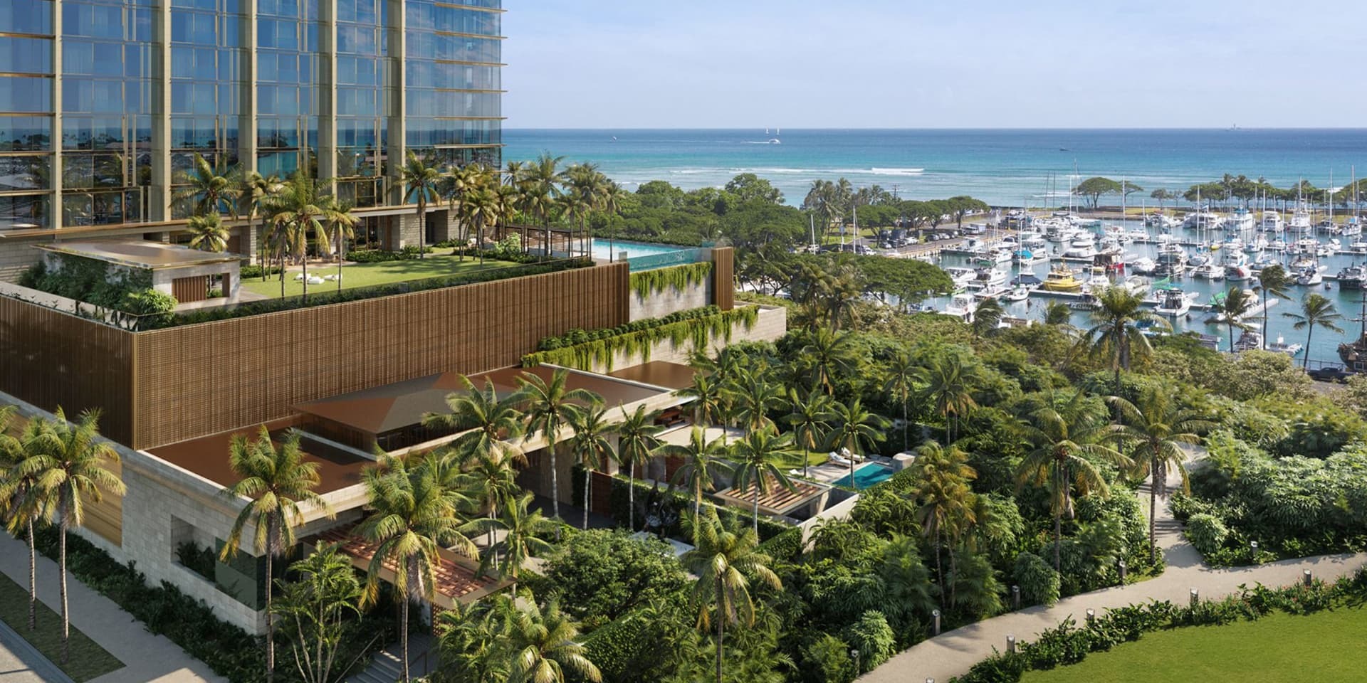 Front-row views of Kewalo Harbor and Ala Moana beach.
