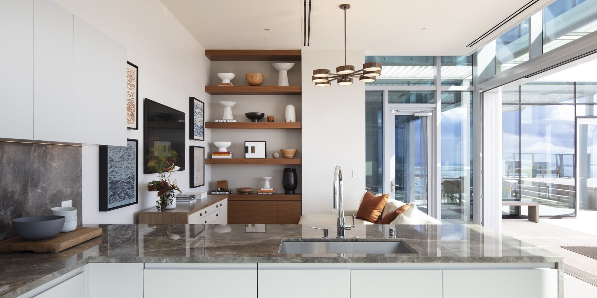 The kitchen inside Penthouse 3501.